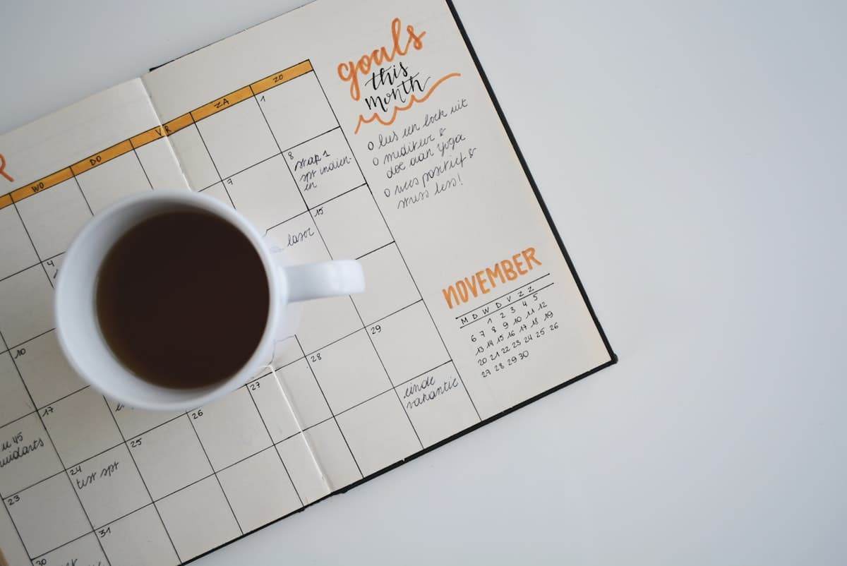 Agenda ouvert représentant une prise de rendez-vous
